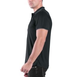 24 Wholesale Mens Waffit Polo Tee Shirt In Charcoal Plus Size