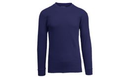 24 Pieces Mens Waffle Crew Neck Solid Navy Size xl - Mens Thermals