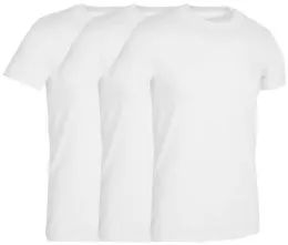 3 Wholesale Mens White Cotton Crew Neck T Shirt Size Medium