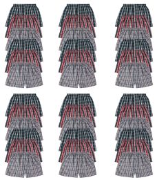 Mens Woven Plaid Boxer Shorts Size Xlarge
