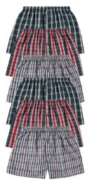 Mens Woven Plaid Boxer Shorts Size 2xlarge