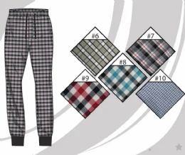 72 Pieces Mens Yarn Dyed Woven Jogger Pants Assorted Plaids Loungewear Pants Sizes M-2xl - Mens Pajamas