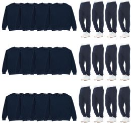 Mix And Match Mens Fleece Jogger Pants And Navy Crew Neck Sweatshirts Size 3xlarge