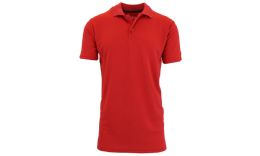 24 Wholesale MoisturE-Wicking Tagless Polo Shirt Red Size Large