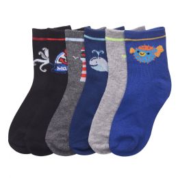 216 Pairs Mopas Girl's Computer Crew Socks 4-6 - Girls Crew Socks