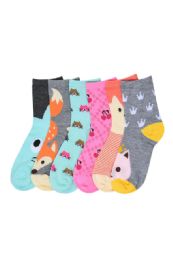 216 Pairs Mopas Girl's Computer Crew Socks 4-6 - Girls Crew Socks
