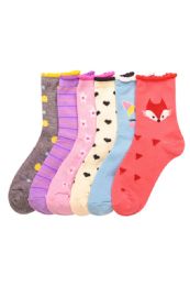 216 Pairs Mopas Girl's Computer Crew Socks 6-8 - Girls Crew Socks