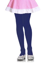 72 Units of Mopas Girls Plain Tights In Navy Size Large - Girls Socks & Tights