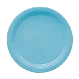 96 Pieces Nine Inch Eight Count Paper Plate Baby Blue - Party Paper Goods