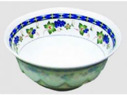 96 Pieces Plastic Dish Bowl Grape Pattern Six Inch - Plastic Bowls and Plates