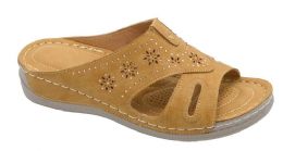 12 Wholesale Platform Sandals For Women Sole Open Toe Color Tan Size 7-11
