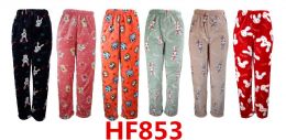 72 Wholesale Plush Pajama Pants Size Assorted