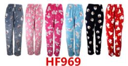 72 Wholesale Plush Pajama Pants Size Assorted