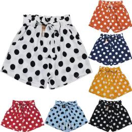 24 Wholesale Polka Dot Pattern Rayon Shorts Size L