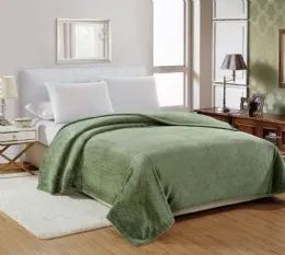6 Wholesale Popcorn Textured Microplush Blanket Queen Size In Sage