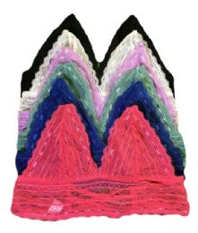 36 Wholesale Rose Ladys Lace Bralette Assorted Color Size Xlarge