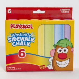 48 Cases Playskool 6ct Sidewalk Chalk Washable Assorted Colors Boxed - Chalk,Chalkboards,Crayons