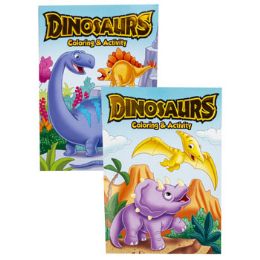 24 Wholesale Color/activity Book Dinosaurs Foil/embossed In 24pc Pdqmade In Usa