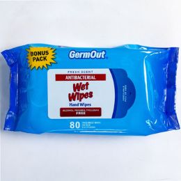 12 Packs Wet Wipes 80ct Germ Out Antibacterial Fresh Scent - Personal Care Items
