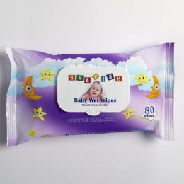 24 Bulk Baby Wipes 80ct Purple