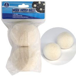 24 Wholesale Dryer Balls Wool 2pk Dia 2.76in