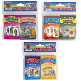 72 Cases Card Game 3ast 2pk Old MaiD-War/fisH-Crazy8/memorY-Hearts Pb/ins - Card Games