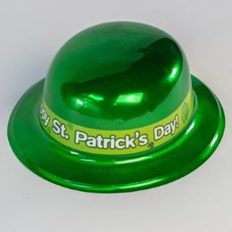 24 Cases Derby Hat Metallic Pvc St. Pats W/ Paper Trim Upc Label - St. Patricks