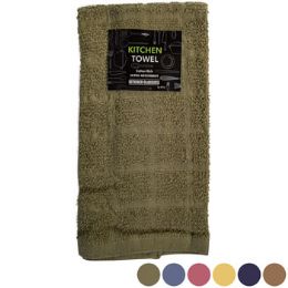 72 Wholesale Kitchen Towel 15x25 Assorted Colors Peggable See N2#kt808-1pk