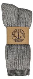 72 Wholesale Yacht & Smith Men's Merino Wool Thermal Socks Heather Grey Size 10-13