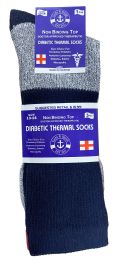 48 Pairs Yacht & Smith Mens Thermal Ring Spun Non Binding Top Cotton Diabetic Socks With Smooth Toe Seem - Men's Diabetic Socks
