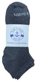 96 Wholesale Yacht & Smith Men's Gray No Show Ankle Socks Size 10-13