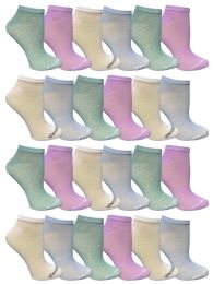 240 Wholesale Yacht & Smith Women's Light Weight No Show Loafer Ankle Socks In Assorted Pastel