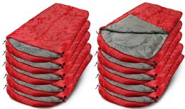 60 Pieces Yacht & Smith Temperature Rated 72x30 Sleeping Bag Solid Red - Sleep Gear