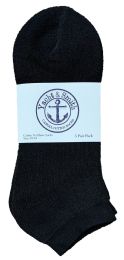 48 Wholesale Yacht & Smith Men's No Show Ankle Socks, Cotton. Size 10-13 Black Bulk Pack