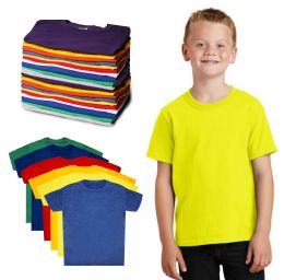 360 Wholesale Kids Unisex Cotton Crew Neck T-Shirts, Assorted Sizes And Colors, Ages 4-12