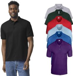 144 Pieces Gildan Mens Plus Size Performance Assorted Color Golf Polo Shirts Size 3x - Mens Clothes for The Homeless and Charity