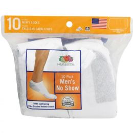 900 Wholesale Men Fruit Of The Loom No Show Ankle Sock White Size 6-12