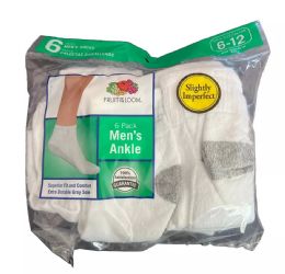 900 Wholesale Men Fruit Of The Loom Ankle Sock White Size 6-12