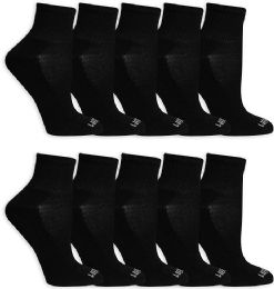 720 Pairs Fruit Of The Loom Women's Everyday Soft Cushioned Ankle Socks Black - Womens Crew Sock