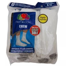 3600 Pairs Mens Fruit Of The Loom Crew Socks White - Mens Crew Socks