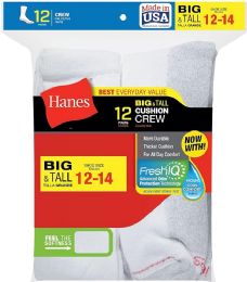 3600 Wholesale Hanes Big And Tall King Size Mens White Crew Socks Shoe Size 12-14