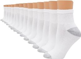 540 Pairs Hanes Woman White Quarter Ankle Socks Queen Size 8-12 - Womens Crew Sock