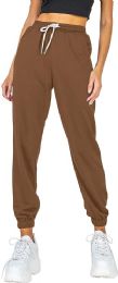 144 Wholesale Womens Fleece Lined 3 Pocket Jogger Chocolate Size 3X-Large