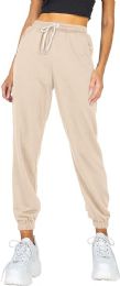144 Wholesale Womens Fleece Lined 3 Pocket Jogger Khaki Size Medium