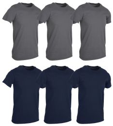 48 Pieces Men's Cotton Short Sleeve T-Shirt Size XL - Navy And Gray - Solid T-Shirts