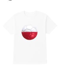 24 Wholesale Unisex Cotton Soccer Printed T Shirt Poland Soccer Printed Tee Size Small