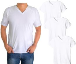 648 Pieces Mens Cotton V Neck Undershirt Assorted Sizes M To 2x White - Men's Tee Shirts For Donation