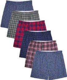 144 Pieces Mens Woven Plaid Boxer Shorts Size Small - Mens Underwear