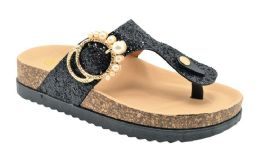 12 Wholesale Sandals For Women In Black Size 7-11