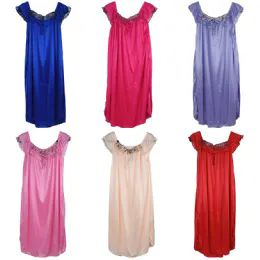 24 Pieces Silk Gown Size L - Women's Pajamas and Sleepwear